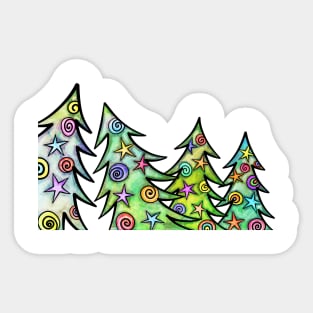 Decorated Xmas trees Sticker
